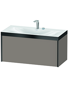 Duravit XViu vanity unit XV4611EB243P 100x48cm, 2000 pull-out, 2 tap holes, matt black, Rahmen P, matt basalt