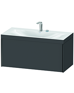 Duravit XViu Waschtisch-Unterschrank XV4611EB249C 100x48cm, 1 Auszug, 2 Hahnlöcher, schwarz matt, Rahmen C, graphit matt