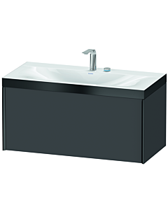 Duravit XViu vanity unit XV4611EB249P 100x48cm, 2000 pull-out, 2 tap holes, matt black, Rahmen P, matt graphite
