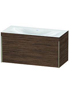 Duravit XViu Waschtisch-Unterschrank XV4611NB121C 100x48cm, 1 Auszug, ohne Hahnloch, champagner matt, Rahmen C, nussbaum dunkel