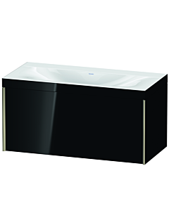 Duravit XViu vanity unit XV4611NB140C 100x48cm, 2000 pull-out, without tap hole, matt champagne, Rahmen C, black high-gloss