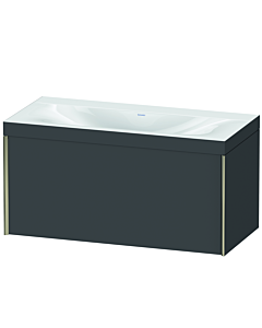 Duravit XViu Waschtisch-Unterschrank XV4611NB149C 100x48cm, 1 Auszug, ohne Hahnloch, champagner matt, Rahmen C, graphit matt