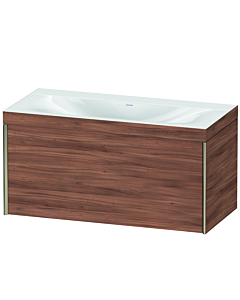 Duravit XViu Waschtisch-Unterschrank XV4611NB179C 100x48cm, 1 Auszug, ohne Hahnloch, champagner matt, Rahmen C, nussbaum natur