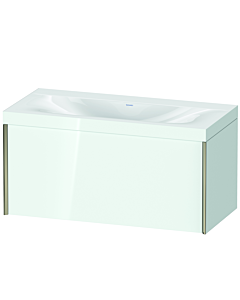 Duravit XViu Waschtisch-Unterschrank XV4611NB185C 100x48cm, 1 Auszug, ohne Hahnloch, champagner matt, Rahmen C, weiß hochglanz