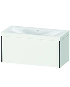 Duravit Meuble sous-vasque XViu XV4611NB218C 100x48cm, 2000 , sans trou pour robinet, noir mat, Rahmen C, blanc mat