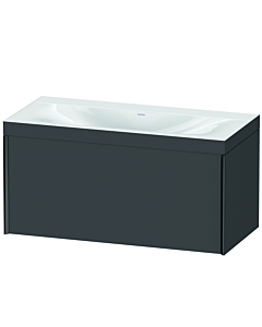 Duravit XViu Waschtisch-Unterschrank XV4611NB249C 100x48cm, 1 Auszug, ohne Hahnloch, schwarz matt, Rahmen C, graphit matt