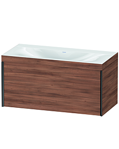 Duravit XViu Waschtisch-Unterschrank XV4611NB279C 100x48cm, 1 Auszug, ohne Hahnloch, schwarz matt, Rahmen C, nussbaum natur