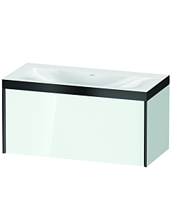 Duravit Meuble sous-vasque XViu XV4611NB285P 100x48cm, 2000 , sans trou pour robinet, noir mat, Rahmen P, blanc brillant