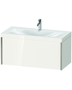 Duravit XViu Waschtisch-Unterschrank XV4611OB122C 100x48cm, 1 Auszug, 1 Hahnloch, champagner matt, Rahmen C, weiß hochglanz