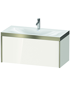 Duravit XViu Waschtisch-Unterschrank XV4611OB122P 100x48cm, 1 Auszug, 1 Hahnloch, champagner matt, Rahmen P, weiß hochglanz
