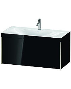 Duravit XViu vanity unit XV4611OB140C 100x48cm, 2000 pull-out, 2000 tap hole, matt champagne, Rahmen C, black high-gloss