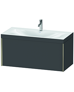 Duravit XViu vanity unit XV4611OB149C 100x48cm, 2000 pull-out, 2000 tap hole, matt champagne, Rahmen C, matt graphite