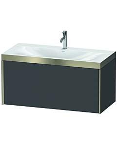 Duravit XViu vanity unit XV4611OB149P 100x48cm, 2000 pull-out, 2000 tap hole, matt champagne, Rahmen P, matt graphite