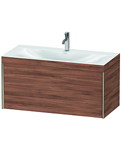 Duravit XViu Waschtisch-Unterschrank XV4611OB179C 100x48cm, 1 Auszug, 1 Hahnloch, champagner matt, Rahmen C, nussbaum natur