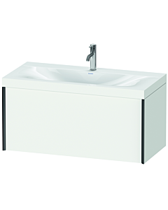 Duravit XViu vanity unit XV4611OB218C 100x48cm, 2000 pull-out, 2000 tap hole, matt black, Rahmen C, matt white