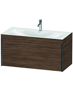 Duravit XViu vanity unit XV4611OB221C 100x48cm, 2000 pull-out, 2000 tap hole, matt black, Rahmen C, dark walnut
