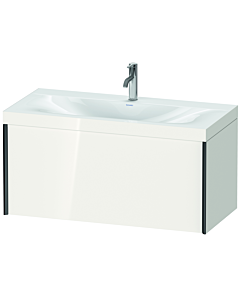 Duravit XViu Waschtisch-Unterschrank XV4611OB222C 100x48cm, 1 Auszug, 1 Hahnloch, schwarz matt, Rahmen C, weiß hochglanz