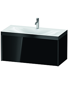 Duravit XViu Waschtisch-Unterschrank XV4611OB240P 100x48cm, 1 Auszug, 1 Hahnloch, schwarz matt, Rahmen P, schwarz hochglanz