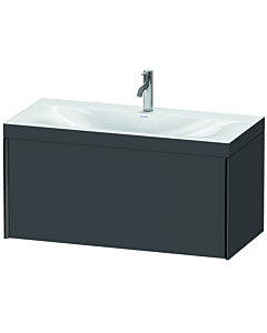 Duravit XViu Waschtisch-Unterschrank XV4611OB249C 100x48cm, 1 Auszug, 1 Hahnloch, schwarz matt, Rahmen C, graphit matt