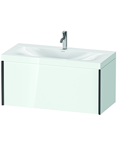 Duravit Meuble sous-vasque XViu XV4611OB285C 100x48cm, coulissant 2000 2000 , noir mat, Rahmen C, blanc brillant