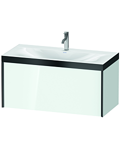 Duravit XViu Waschtisch-Unterschrank XV4611OB285P 100x48cm, 1 Auszug, 1 Hahnloch, schwarz matt, Rahmen P, weiß hochglanz