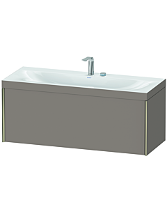 Duravit XViu Waschtisch-Unterschrank XV4612EB143C 120x48cm, 1 Auszug, 2 Hahnlöcher, champagner matt, Rahmen C, basalt matt