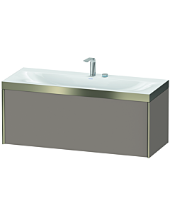 Duravit XViu vanity unit XV4612EB143P 120x48cm, 2000 pull-out, 2 tap holes, matt champagne, Rahmen P, matt basalt