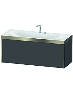 Duravit XViu Waschtisch-Unterschrank XV4612EB149P 120x48cm, 1 Auszug, 2 Hahnlöcher, champagner matt, Rahmen P, graphit matt