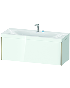 Duravit Meuble sous-vasque XViu XV4612EB185C 120x48cm, 2000 , 2 trous pour robinetterie, champagne mat, Rahmen C, blanc brillant