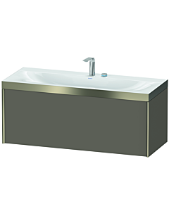 Duravit XViu Waschtisch-Unterschrank XV4612EB190P 120x48cm, 1 Auszug, 2 Hahnlöcher, champagner matt, Rahmen P, flannel grey seidenmatt