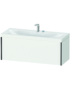 Duravit XViu vanity unit XV4612EB218C 120x48cm, 2000 pull-out, 2 tap holes, matt black, Rahmen C, matt white