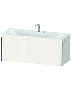 Duravit Meuble sous-vasque XViu XV4612EB222C 120x48cm, 2000 , 2 trous pour robinetterie, noir mat, Rahmen C, blanc brillant