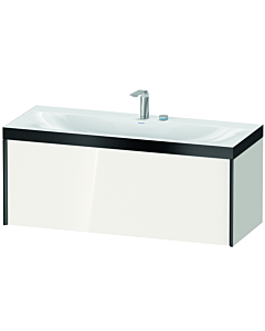 Duravit Meuble sous-vasque XViu XV4612EB222P 120x48cm, 2000 , 2 trous pour robinetterie, noir mat, Rahmen P, blanc brillant