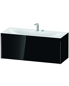 Duravit XViu vanity unit XV4612EB240C 120x48cm, 2000 pull-out, 2 tap holes, matt black, Rahmen C, high-gloss black
