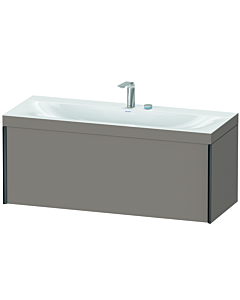 Duravit XViu Waschtisch-Unterschrank XV4612EB243C 120x48cm, 1 Auszug, 2 Hahnlöcher, schwarz matt, Rahmen C, basalt matt
