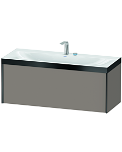Duravit XViu Waschtisch-Unterschrank XV4612EB243P 120x48cm, 1 Auszug, 2 Hahnlöcher, schwarz matt, Rahmen P, basalt matt
