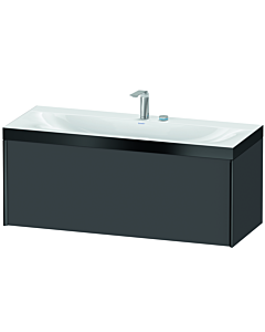 Duravit Meuble sous-vasque XViu XV4612EB249P 120x48cm, 2000 , 2 trous pour robinetterie, noir mat, Rahmen P, graphite mat