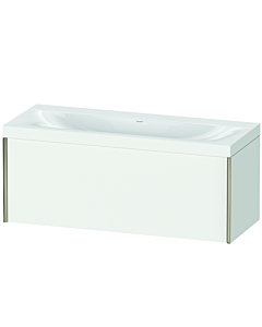 Duravit XViu vanity unit XV4612NB118C 120x48cm, 2000 pull-out, without tap hole, matt champagne, Rahmen C, matt white
