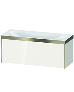Duravit XViu Waschtisch-Unterschrank XV4612NB122P 120x48cm, 1 Auszug, ohne Hahnloch, champagner matt, Rahmen P, weiß hochglanz