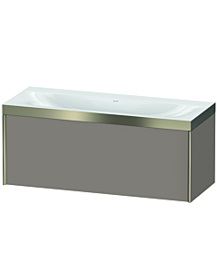 Duravit Meuble sous-vasque XViu XV4612NB143P 120x48cm, 2000 , sans trou pour robinet, champagne mat, Rahmen P, basalte mat