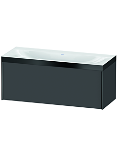 Duravit XViu Waschtisch-Unterschrank XV4612NB249P 120x48cm, 1 Auszug, ohne Hahnloch, schwarz matt, Rahmen P, graphit matt