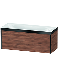 Duravit XViu vanity unit XV4612NB279P 120x48cm, 2000 pull-out, without tap hole, matt black, Rahmen P, natural walnut