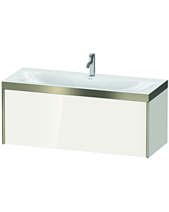 Duravit XViu Waschtisch-Unterschrank XV4612OB122P 120x48cm, 1 Auszug, 1 Hahnloch, champagner matt, Rahmen P, weiß hochglanz