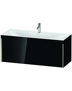 Duravit XViu Waschtisch-Unterschrank XV4612OB140C 120x48cm, 1 Auszug, 1 Hahnloch, champagner matt, Rahmen C, schwarz hochglanz