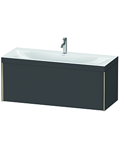 Duravit XViu Waschtisch-Unterschrank XV4612OB149C 120x48cm, 1 Auszug, 1 Hahnloch, champagner matt, Rahmen C, graphit matt