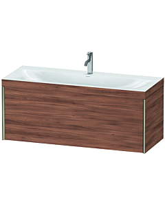 Duravit XViu vanity unit XV4612OB179C 120x48cm, 2000 pull-out, 2000 tap hole, matt champagne, Rahmen C, natural walnut