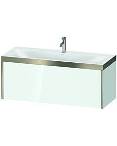 Duravit XViu Waschtisch-Unterschrank XV4612OB185P 120x48cm, 1 Auszug, 1 Hahnloch, champagner matt, Rahmen P, weiß hochglanz