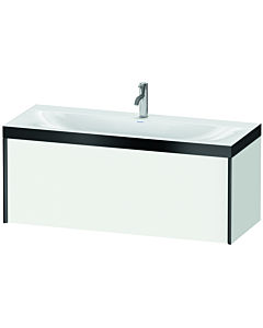 Duravit XViu Waschtisch-Unterschrank XV4612OB218P 120x48cm, 1 Auszug, 1 Hahnloch, schwarz matt, Rahmen P, weiß matt