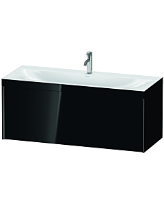 Duravit XViu Waschtisch-Unterschrank XV4612OB240C 120x48cm, 1 Auszug, 1 Hahnloch, schwarz matt, Rahmen C, schwarz hochglanz