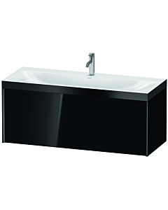 Duravit XViu vanity unit XV4612OB240P 120x48cm, 2000 pull-out, 2000 tap hole, matt black, Rahmen P, high-gloss black